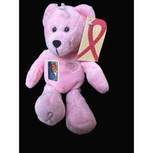 Breast Cancer Awareness pink Bear USPS  Timeless Toys tag